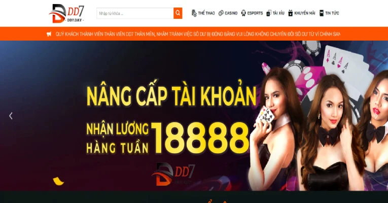 Giao diện nhà cái DD7